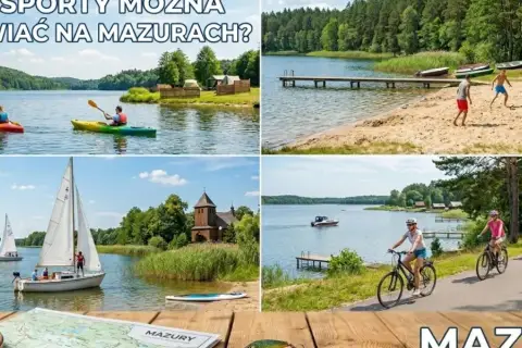 Kajaki, żaglówki, rowerzyści i plażowicze – to wszystko czeka na Mazurach. Aktywny wypoczynek nad jeziorami.