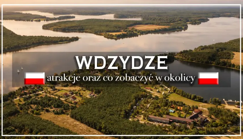 Wdzydze Kaszuby: malownicze jeziora, lasy i zabudowania z lotu ptaka. Idealne miejsce na wypoczynek.